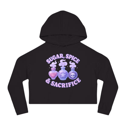 Sugar, Spice & Sacrifice cropped hoodie | Potion bottles witchy graphic