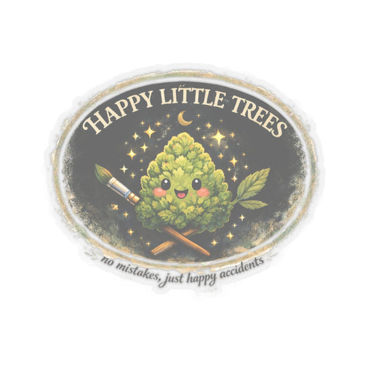 Kenzie Killz Manic Merch Happy Little Trees Badge Sticker