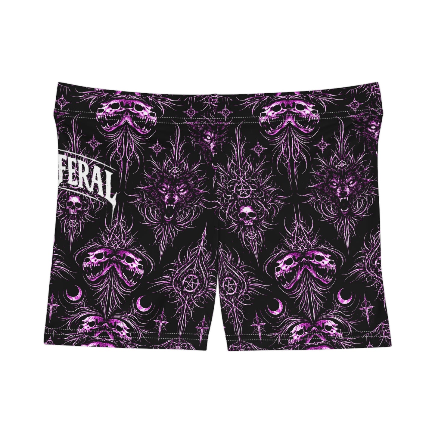 Fast & Feral Womens Purple Pattern Shorts