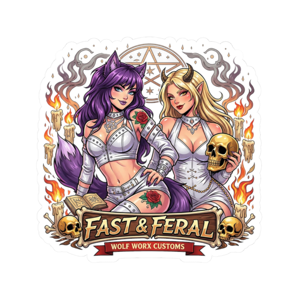 Wolf Worx Customs Witches Anime Sticker