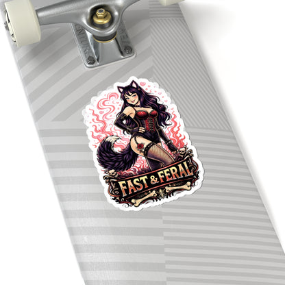 Wolf Worx Customs Fast & Feral Kenzie Killz Pinup Sticker