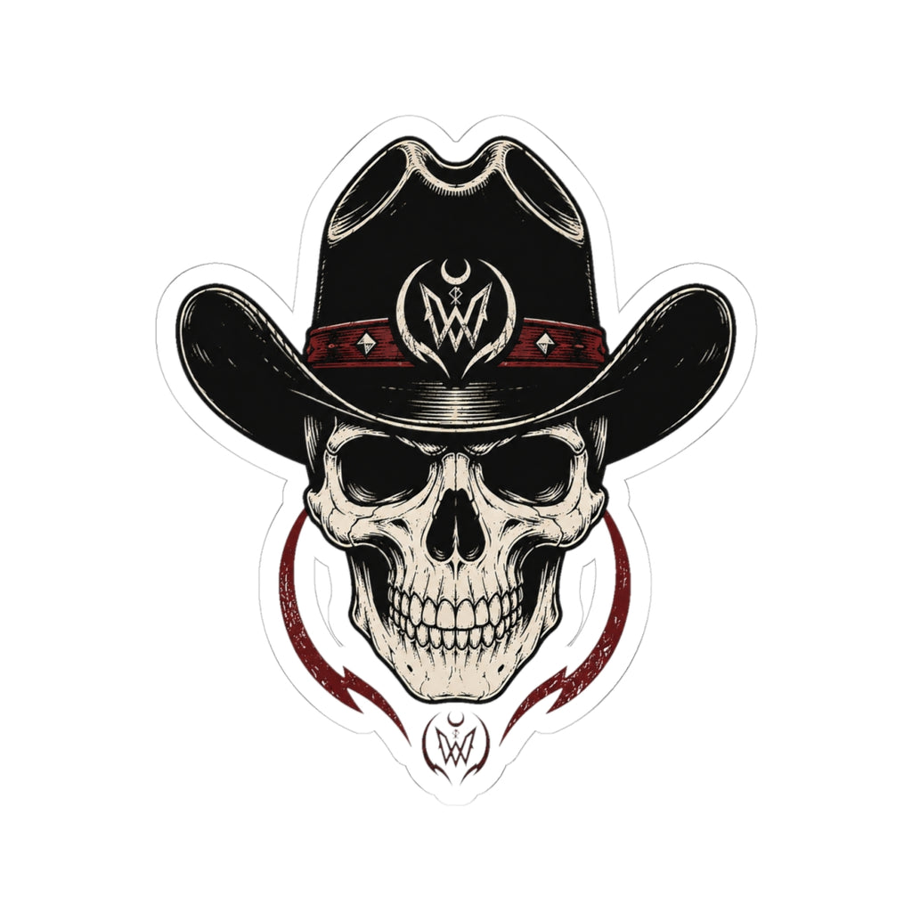 Double W Supply Co Cowboy Skull Sticker