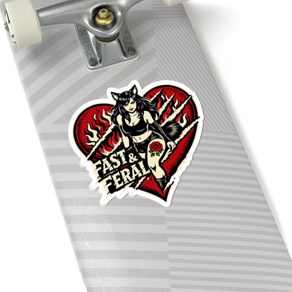 Wolf Worx Customs Fast & Feral Claw Your Heart Out Sticker