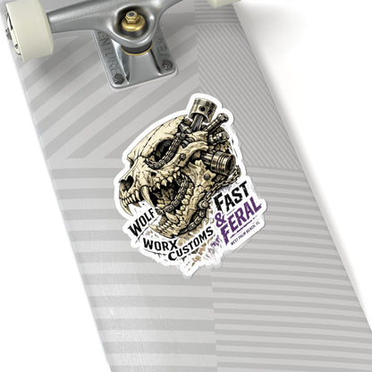 Wolf Worx Customs Skull Pistons Sticker