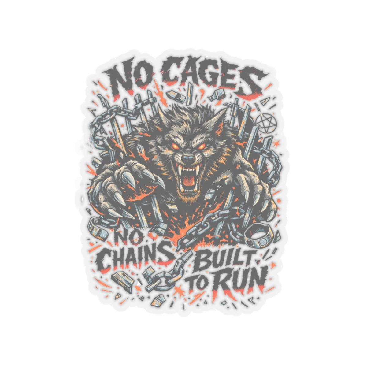 HEAT WINS! Kenzie Killz / Wolf Worx Customs / Witch Wolf / NO UR ISH NO CAGES PROTEST COLLAB STICKER ALL Proceeds Go To Charity!