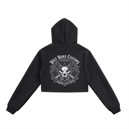 Wolf Worx Customs Sunshine State Mafia Barbed Wire Essential Cropped Zip-Up Hoodie