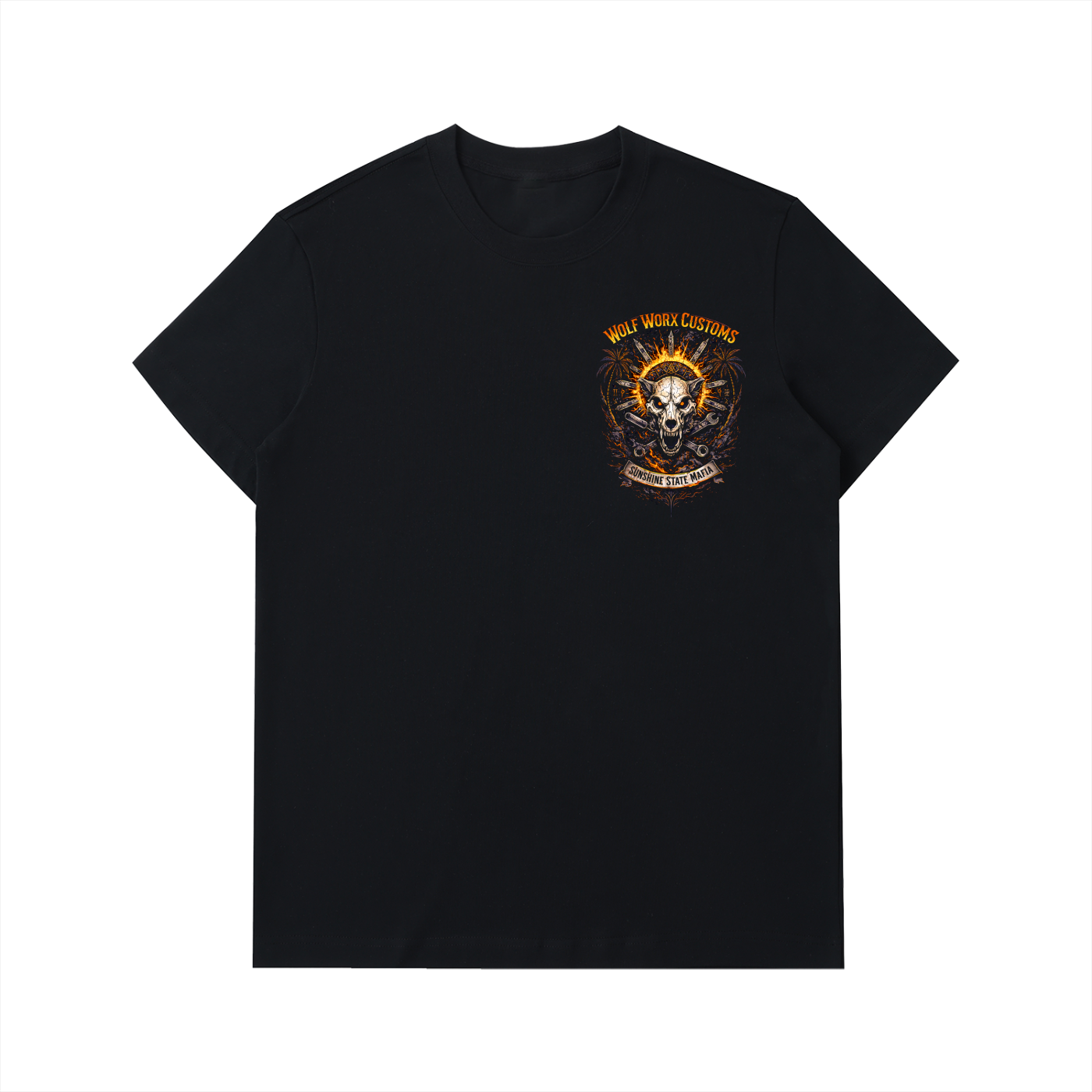 Wolf Worx Customs Sunshine State Mafia Sun and Sin Essential Heavyweight Cotton T-Shirt