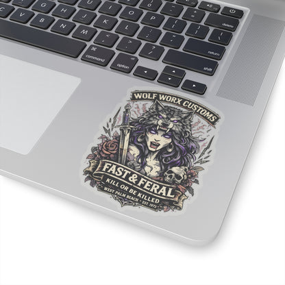 Wolf Worx Customs Kill or Be Killed Gasoline Gospel Sticker