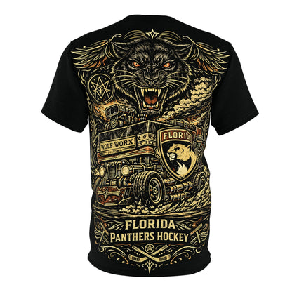 Wolf Worx Customs Florida Panthers Hot Rod Zamboni Pinstripe T Shirt