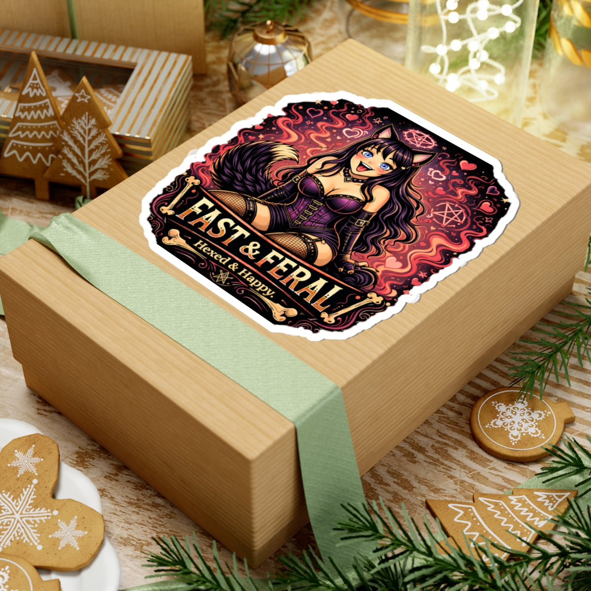 Wolf Worx Customs Fast & Feral Kenzie Killz Hexed and Happy Sticker