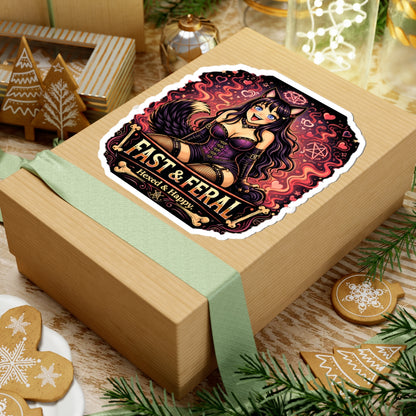 Wolf Worx Customs Fast & Feral Kenzie Killz Hexed and Happy Sticker