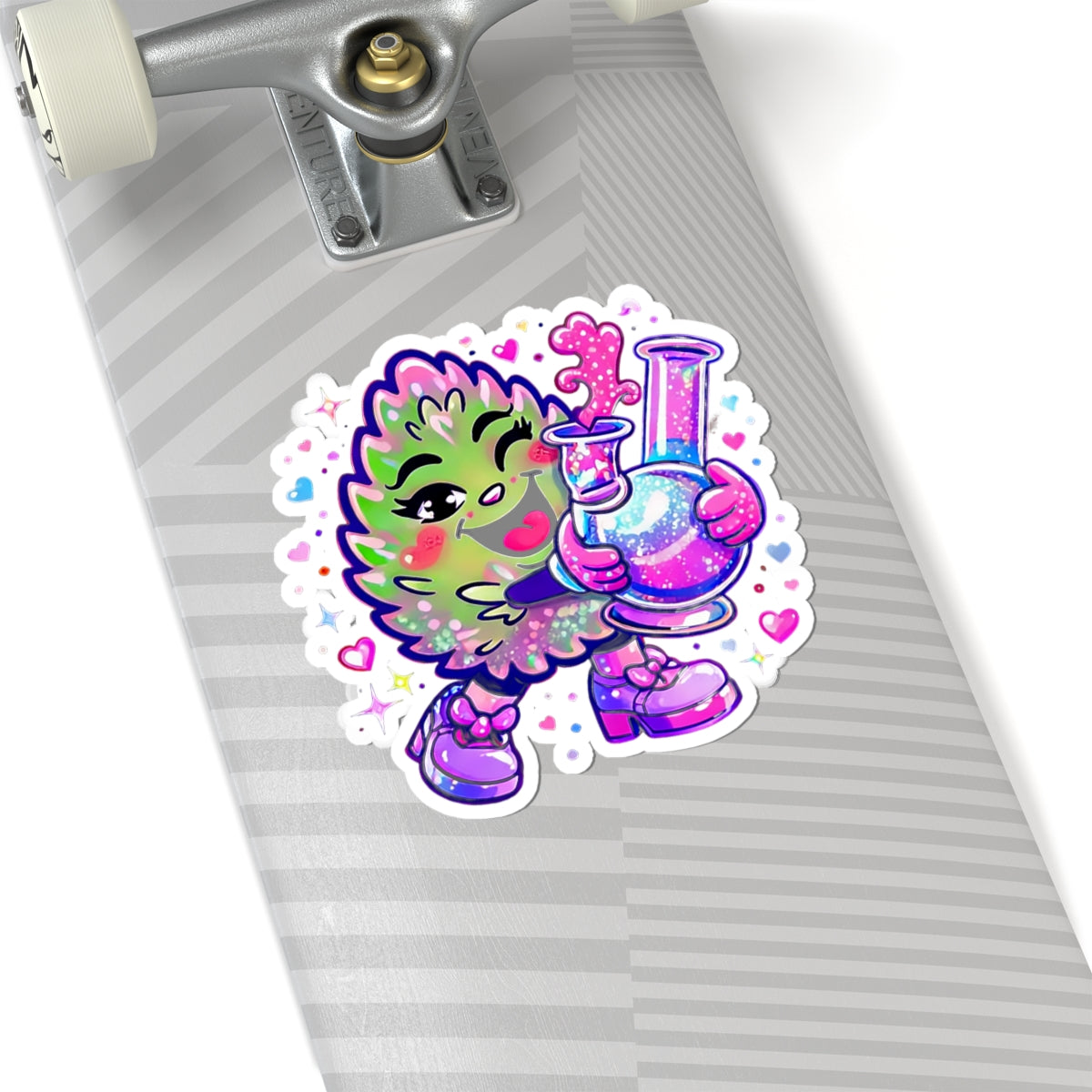 Kawaii Cannabis Nug Character Sticker | Kiss-Cut Sticker