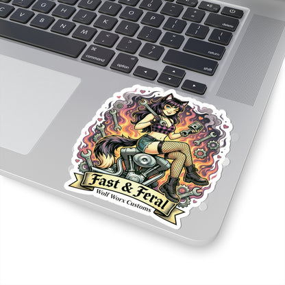 Wolf Worx Customs Fast & Feral Anime Sticker
