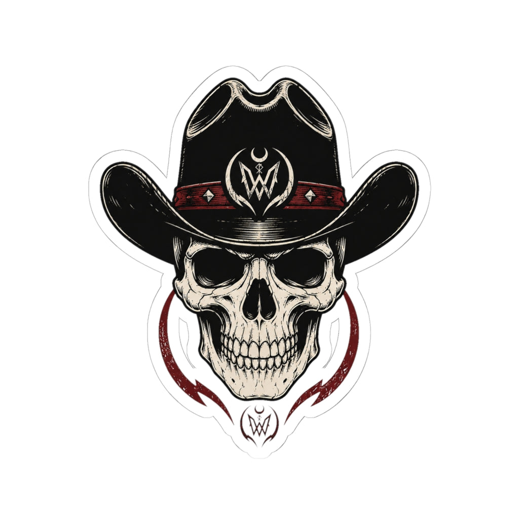 Double W Supply Co Cowboy Skull Sticker
