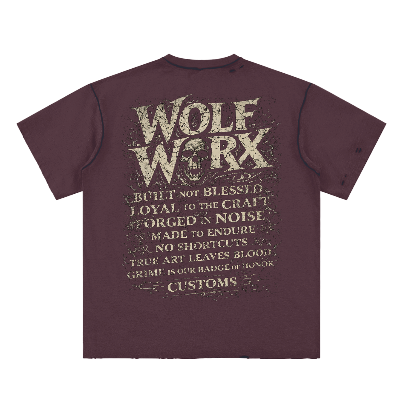 Wolf Worx Customs Words To Live By Hand-frayed Reversible T-shirt