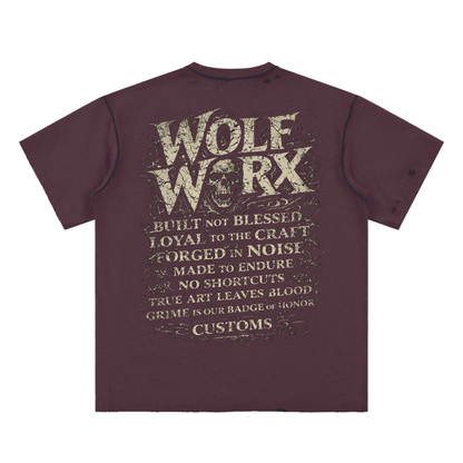Wolf Worx Customs Words To Live By Hand-frayed Reversible T-shirt