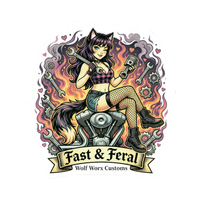 Wolf Worx Customs Fast & Feral Anime Sticker