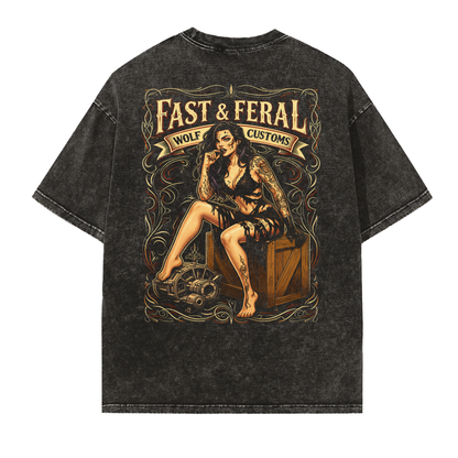 Wolf Worx Customs Gasoline Gospel Rag Dress Vintage Washed Frayed Edge T-Shirt