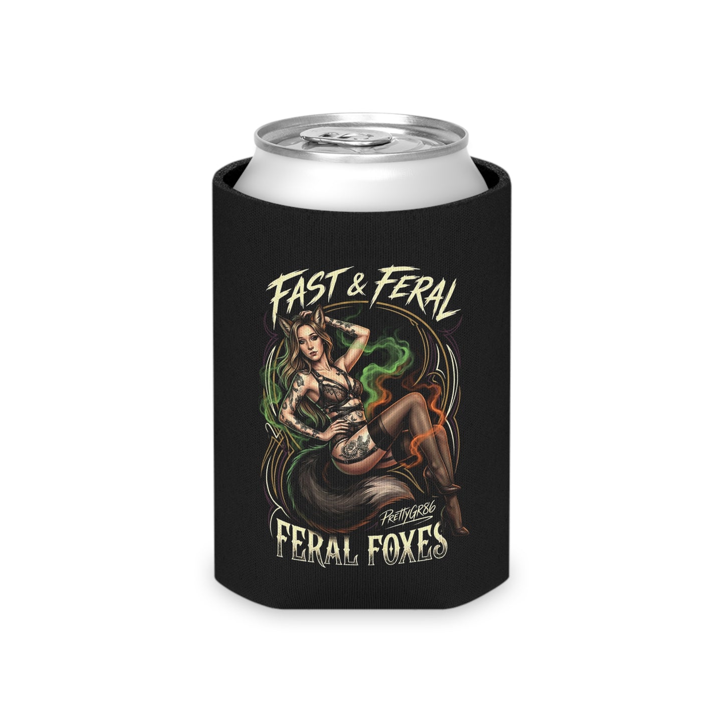 Feral Foxes PrettyGr86 Coozie