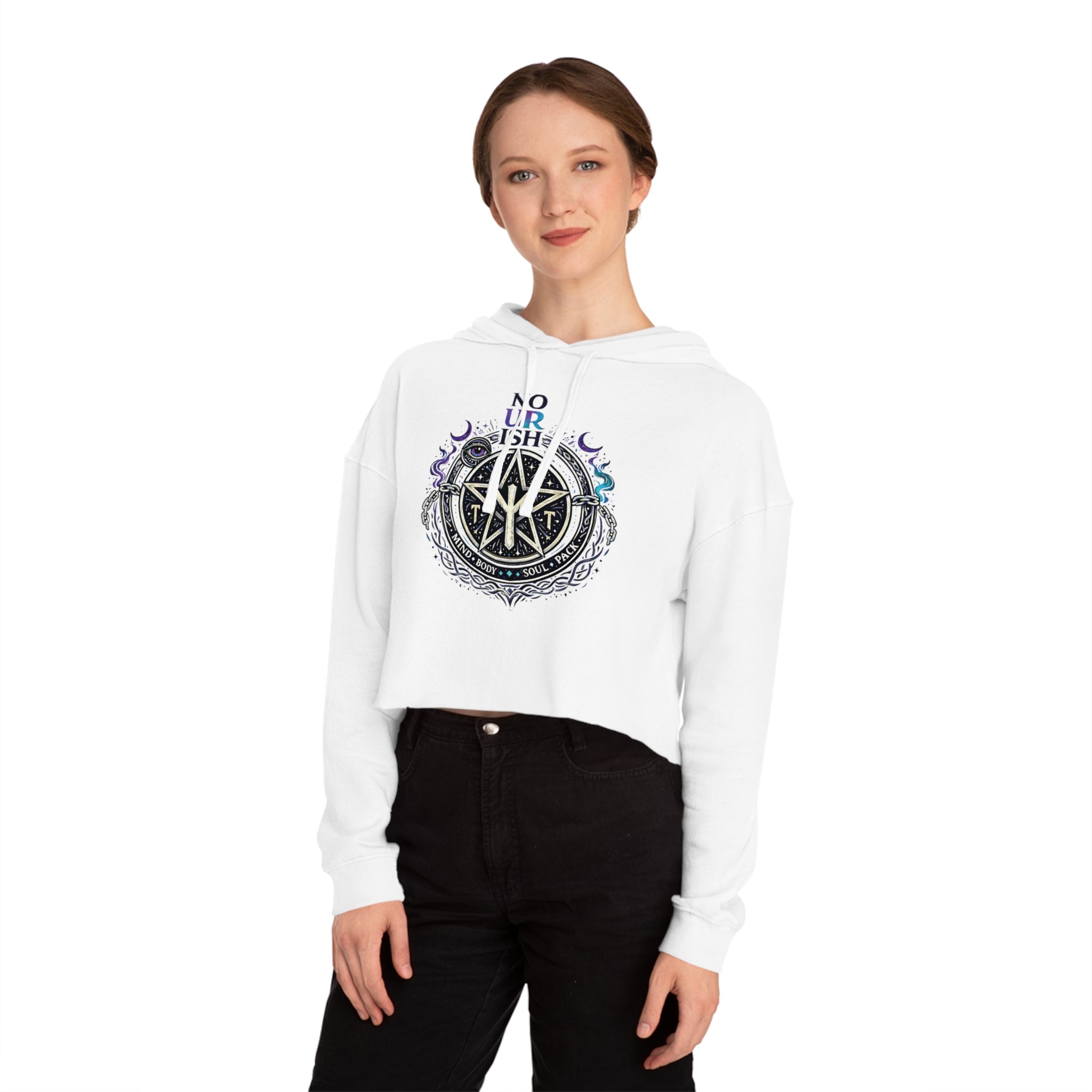No Ur Ish NOURISH Cropped Hoodie SA/DA Awareness (Proceeds Benefit Charity)