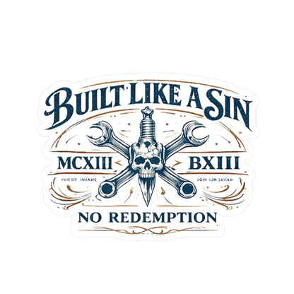 Wolf Worx Customs Built Like A Sin Sticker