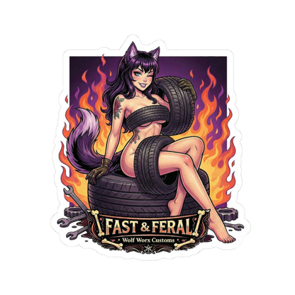 Wolf Worx Customs Fast & Feral Anime Sticker