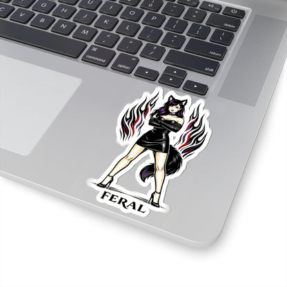 Wolf Worx Customs Feral Pinup Sticker