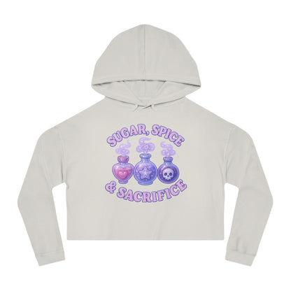 Sugar, Spice & Sacrifice cropped hoodie | Potion bottles witchy graphic
