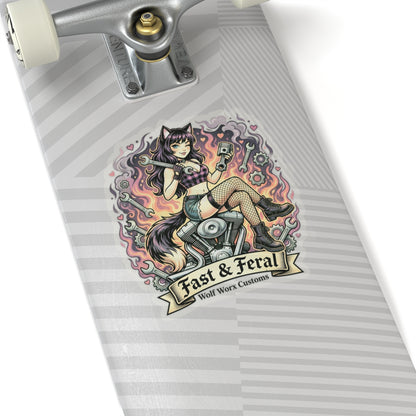 Wolf Worx Customs Fast & Feral Anime Sticker