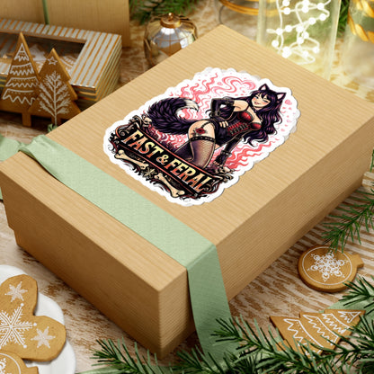 Wolf Worx Customs Fast & Feral Kenzie Killz Pinup Sticker