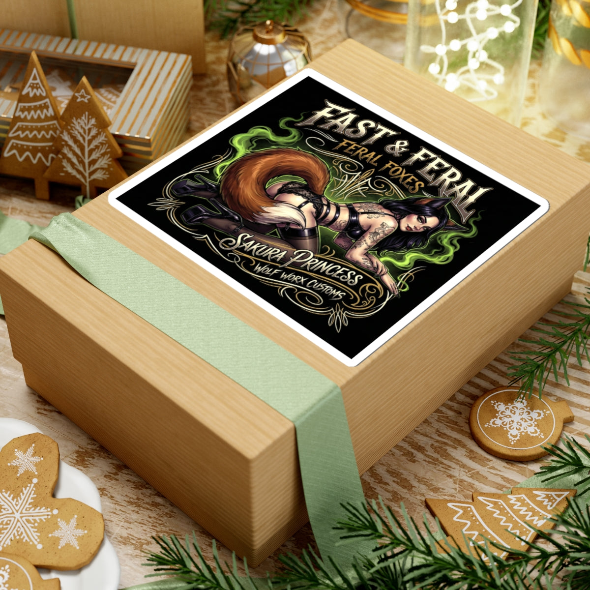 Feral Foxes Sakura Sticker