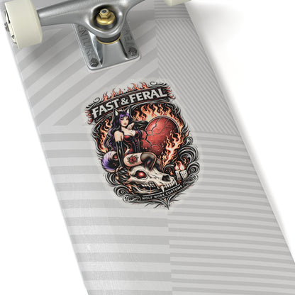 Wolf Worx Customs Heart Feral Pinup Sticker