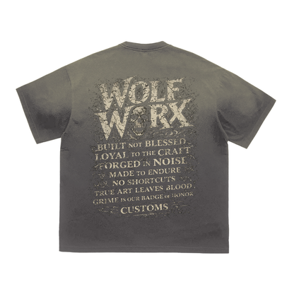 Wolf Worx Customs Pack Over Everything Words To Live By Tiger Stripe Gradient Washed T-Shirt