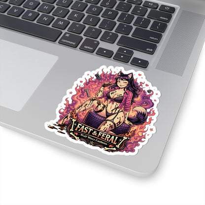 Wolf Worx Customs Fast & Feral Anime Sticker