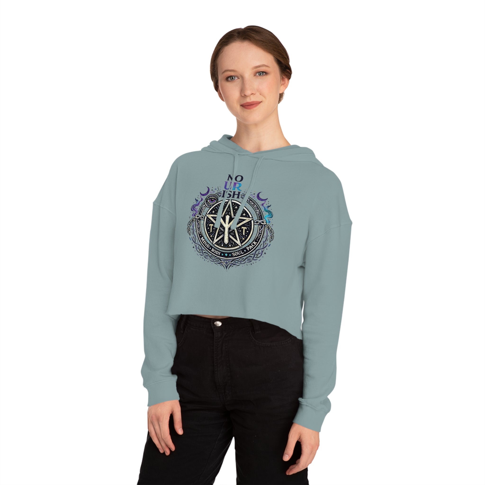 No Ur Ish NOURISH Cropped Hoodie SA/DA Awareness (Proceeds Benefit Charity)