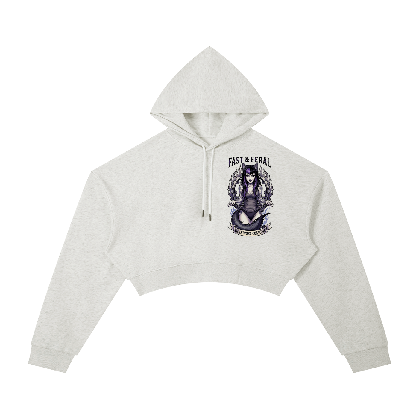 Fast & Feral Tattoo Flash Essential Cropped Hoodie