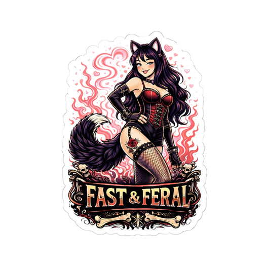 Wolf Worx Customs Fast & Feral Kenzie Killz Pinup Sticker