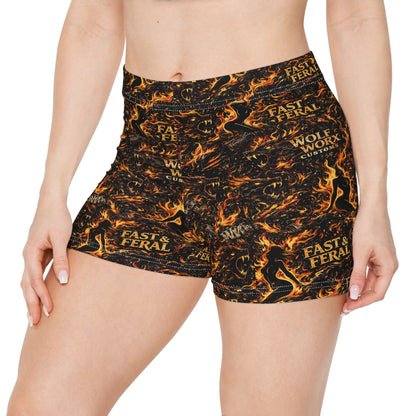 Fast & Feral Flame Wolf Hot Shorts