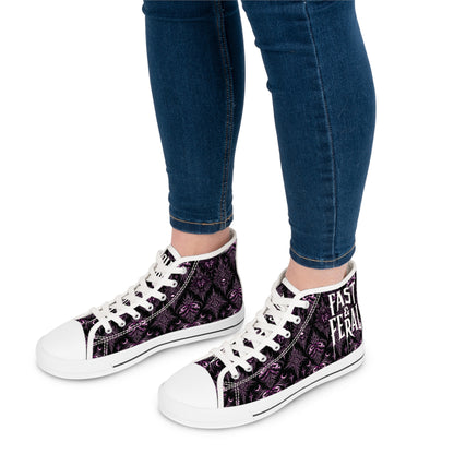 Fast & Feral Purple Skull Women's High Top Sneakers