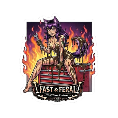 Wolf Worx Customs Fast & Feral Anime Sticker