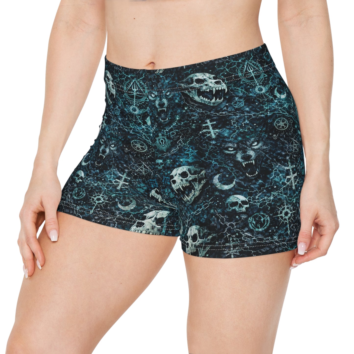Fast & Feral Womens Blue Pattern Shorts