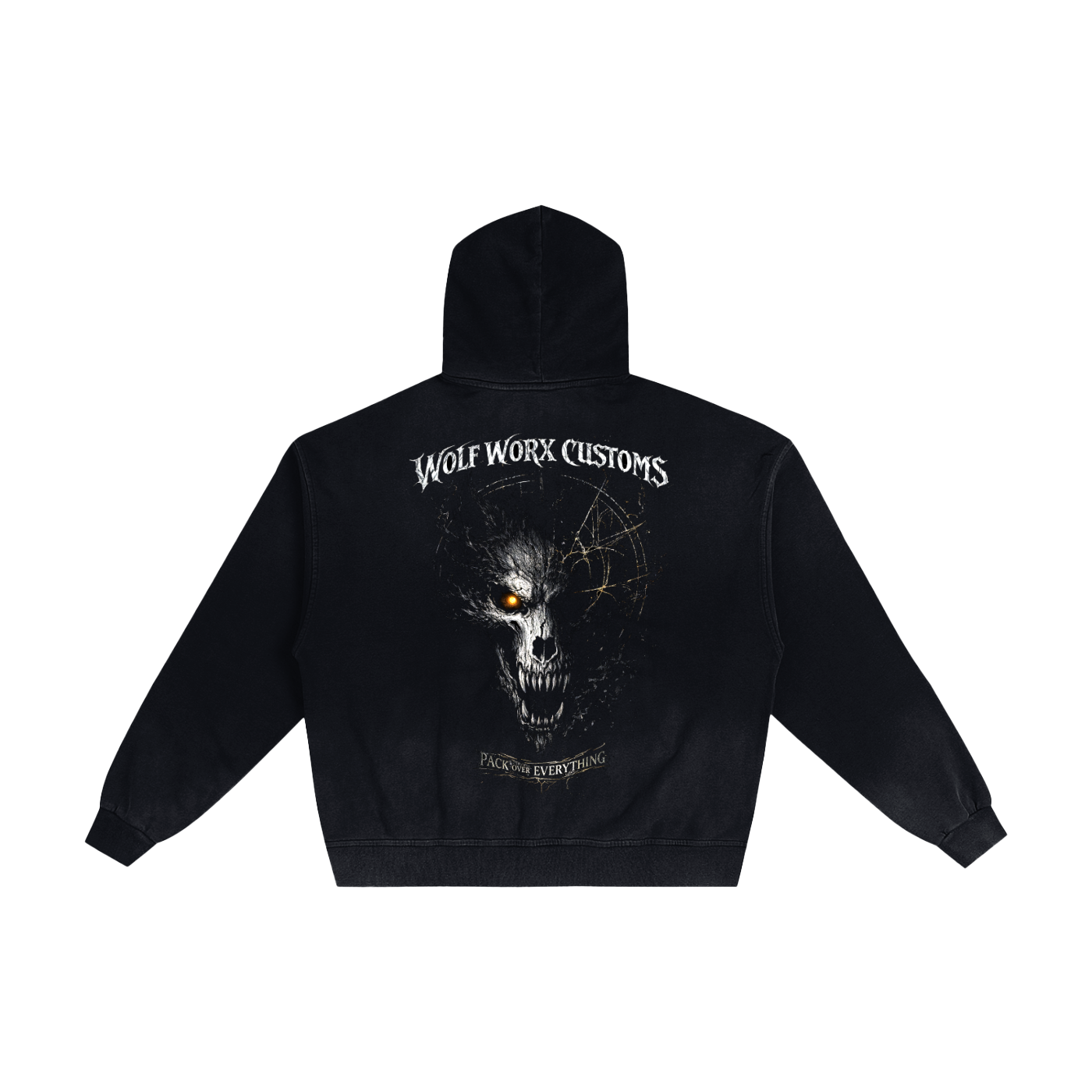Wolf Worx Customs Pack Over Everything Shadows Hand-Frayed Sunfade Zip Hoodie