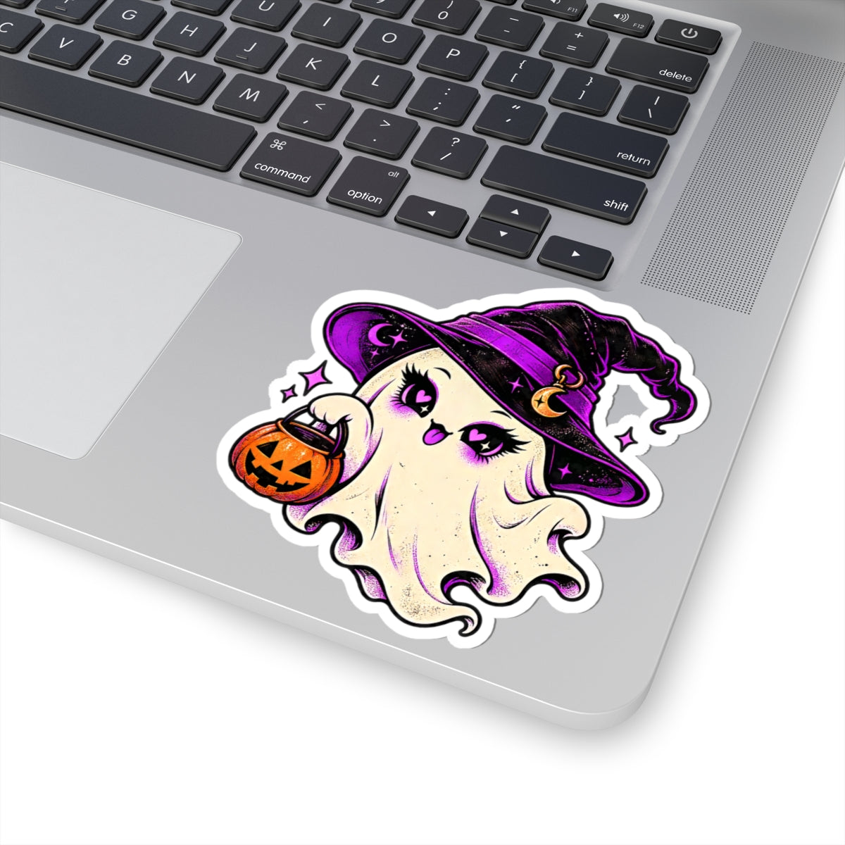 Kawaii Witch Ghost sticker | Halloween pumpkin trick-or-treat kiss-cut