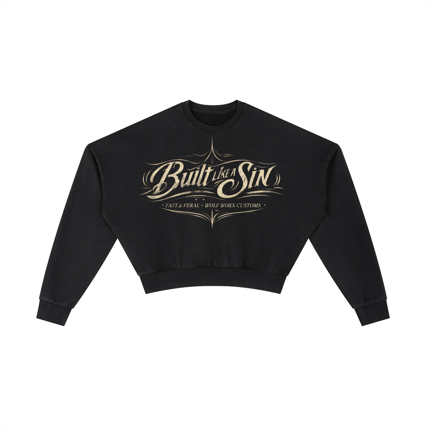 Fast & Feral Built Like A Sin Soft Curves Vintage Washed Cropped Sweatshirt