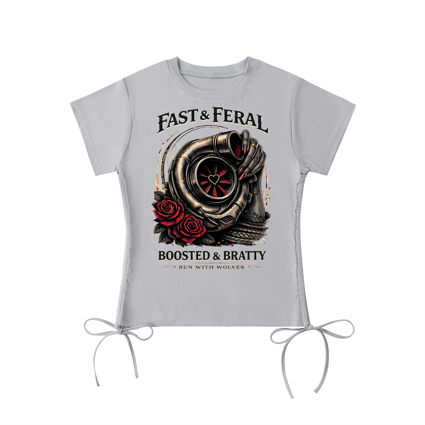 Fast & Feral Boosted and Bratty Essential Drawstring T-Shirt