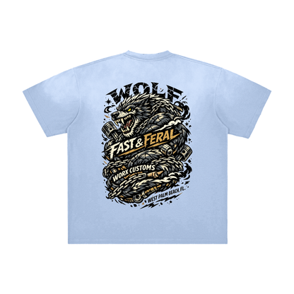 Wolf Worx Customs Wolf Snake Vintage Washed Frayed T-Shirt