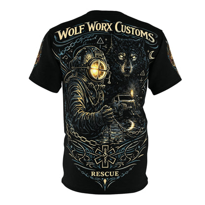 Wolf Worx Customs Hot Rod Heroes Rescue Diver T Shirt