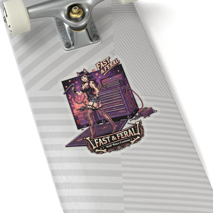 Wolf Worx Customs Fast & Feral Anime Sticker