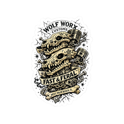 Wolf Worx Customs Skull Totem Sticker