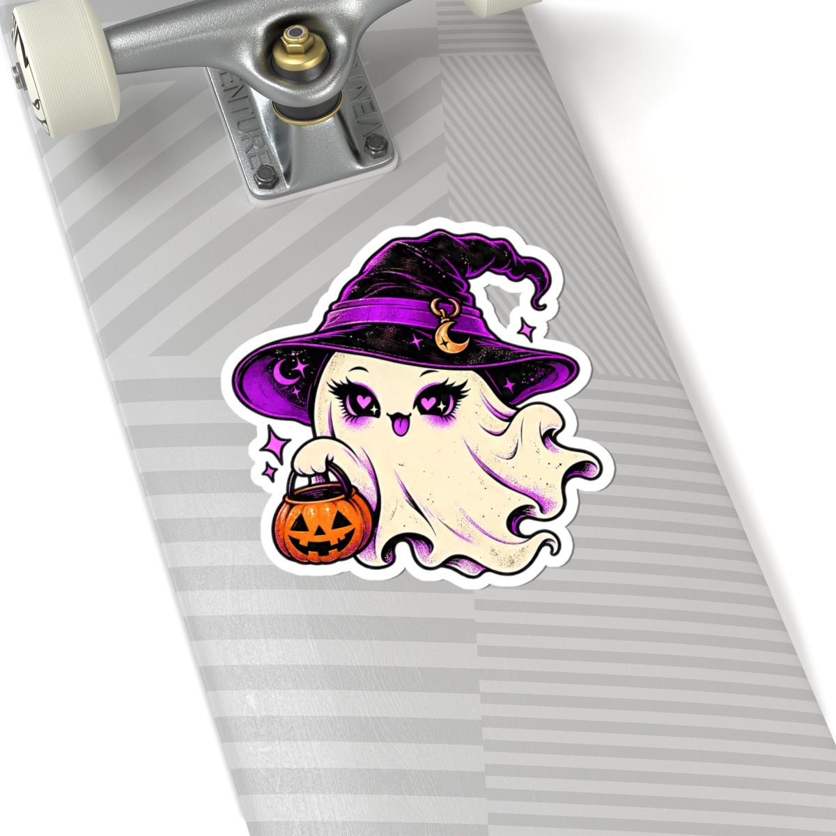 Kawaii Witch Ghost sticker | Halloween pumpkin trick-or-treat kiss-cut